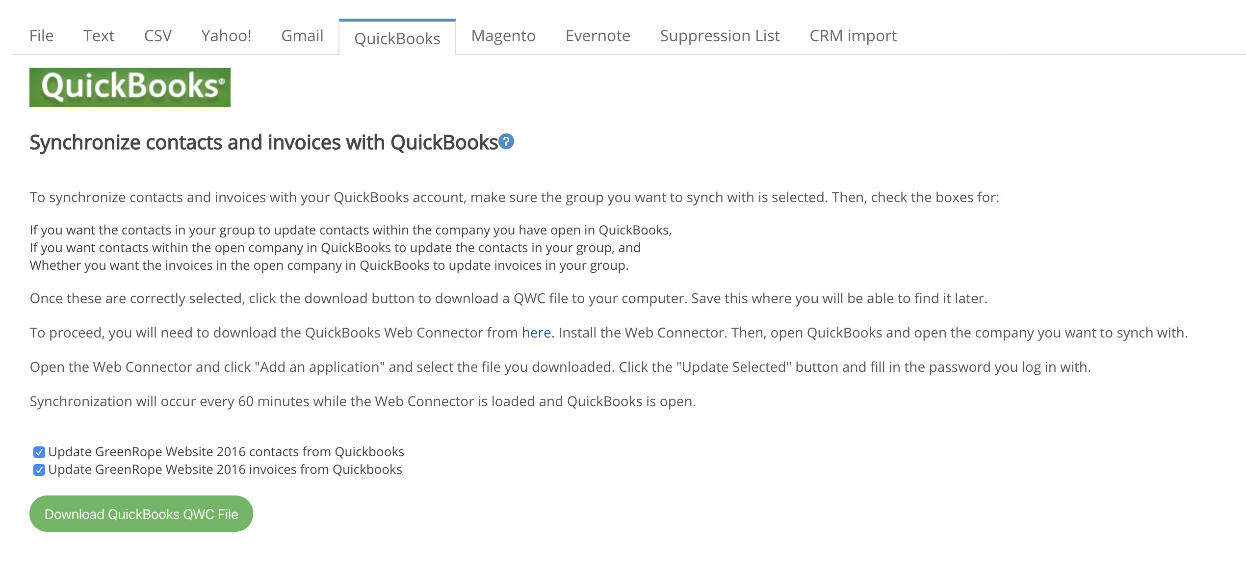 QuickBooks Integration