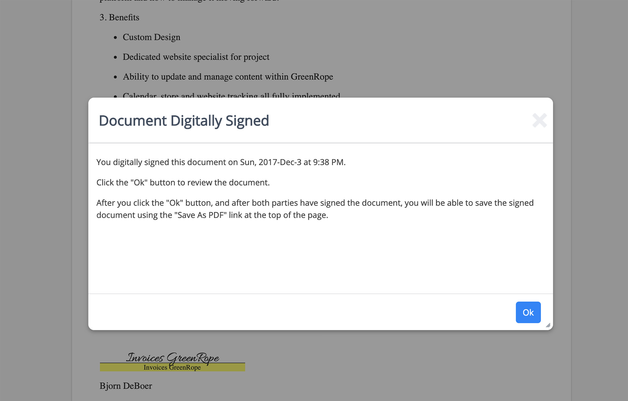 CRM Document Signing