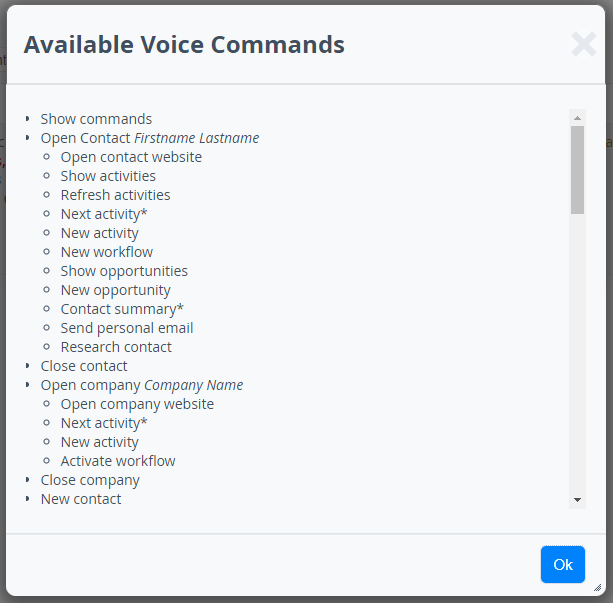 Voice Command CRM