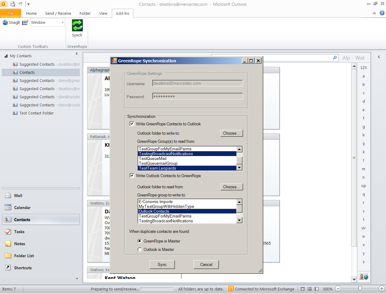 Outlook 2010-2019 Syncing with GreenRope