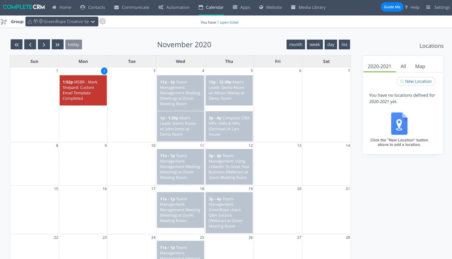 CRM Calendar