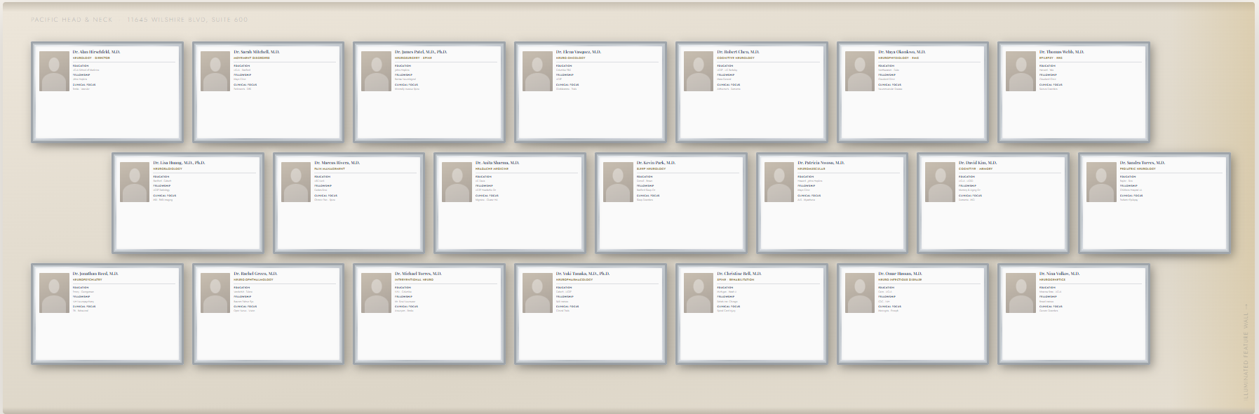 Physician Profile Wall — Wave Composition