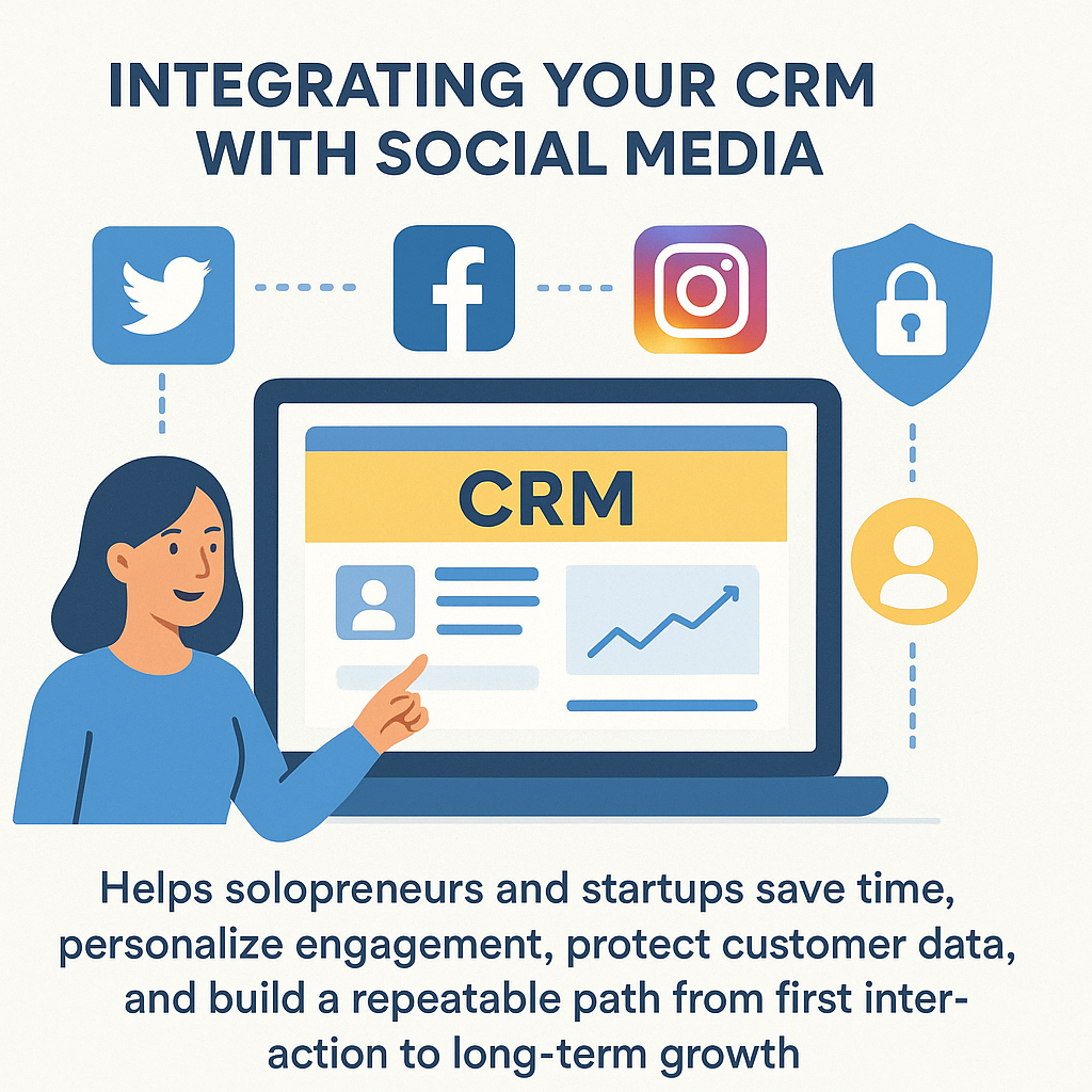 CRM and social media integration fuels secure, personalized, scalable startup growth.